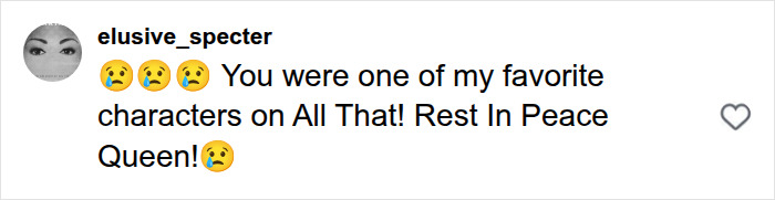 An Instagram comment from elusive_specter expressing sadness over the passing of Nickelodeon star Christy Knowings. An Instagram comment from elusive_specter expressing sadness over the passing of Nickelodeon star Christy Knowings.