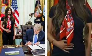 Mystery Woman Behind Trump Reveals Real Reason For Strange Gesture After It Sparked A Wild Theory
