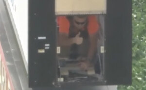 Terrified Electrician Records Goodbye Message For Family After Getting Stuck Inside 130ft High Sign
