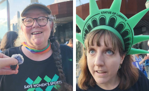 Anti-Trans Protesters Made To Look Foolish As They Fumble Over Reporter's Simple WNBA Question
