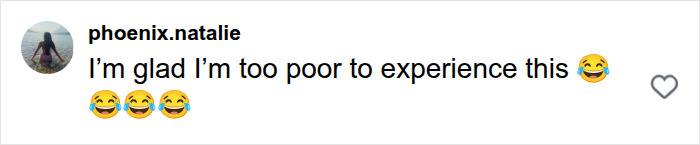 A social media comment from phoenix.natalie expressing relief about avoiding a nightmare Bali experience.