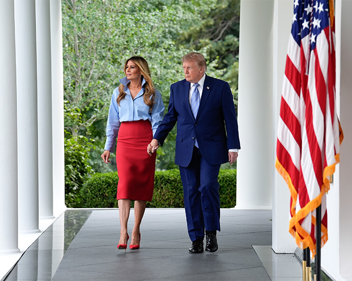 Donald Trump and Melania Trump appear to turn on Natalie Harp with humiliating move amid scandal, holding hands. Donald Trump and Melania Trump appear to turn on Natalie Harp with humiliating move amid scandal, holding hands.