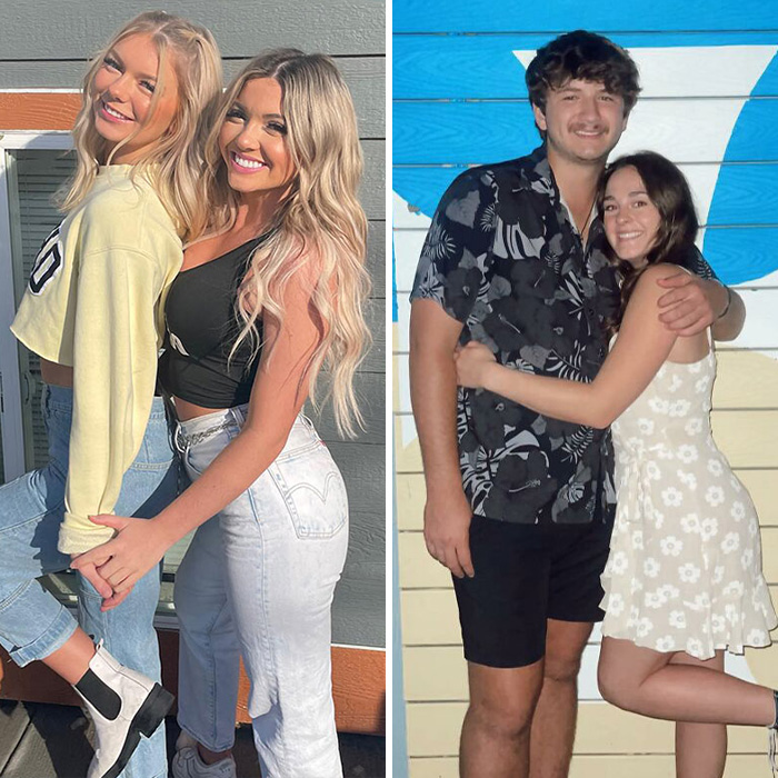 Victims of the house targeted by Bryan Kohberger: two smiling young women on the left, a couple embracing on the right. Victims of the house targeted by Bryan Kohberger: two smiling young women on the left, a couple embracing on the right.