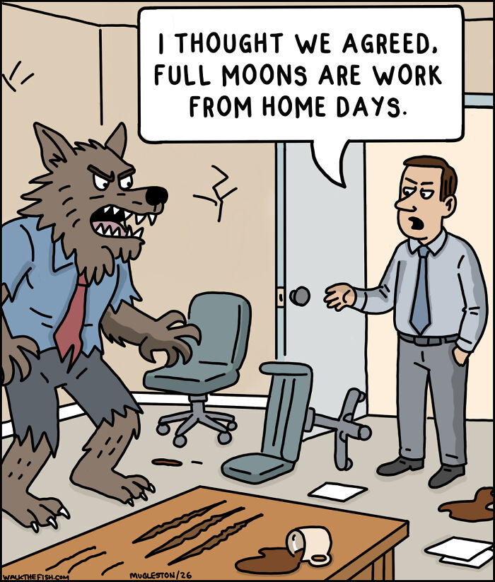 These 30 Single-Panel Cartoons Find The Humor In People Acting Way Too Calm During Absolute Chaos