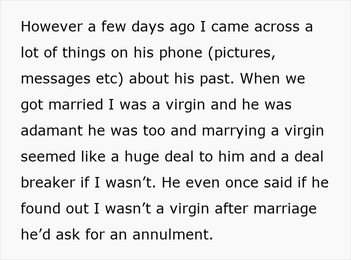 Screenshot describing a pregnant woman finding her husband's old messages and past on his phone. Screenshot describing a pregnant woman finding her husband's old messages and past on his phone.