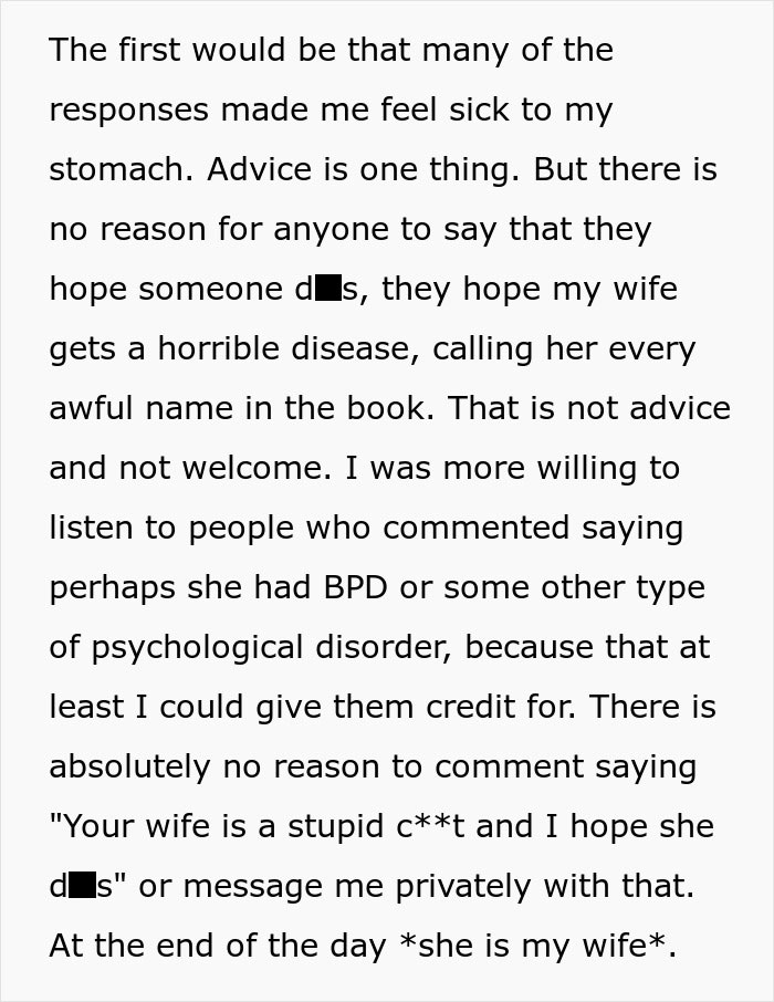 Responses made me sick; wife's jealousy leading to a secret police call and deportation.