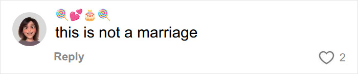 A social media comment with emojis stating this is not a marriage about a woman moving into a separate apartment. A social media comment with emojis stating this is not a marriage about a woman moving into a separate apartment.