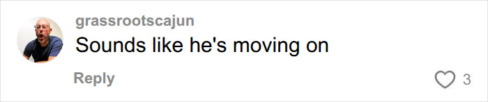 A comment section user suggesting a husband is moving on from the marriage by living in a separate apartment. A comment section user suggesting a husband is moving on from the marriage by living in a separate apartment.