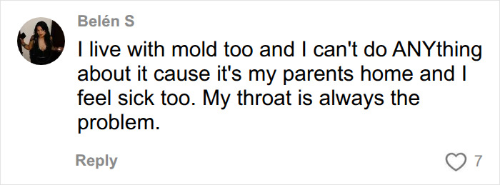 A comment from a woman living with mold, experiencing sickness and unexplained symptoms. A comment from a woman living with mold, experiencing sickness and unexplained symptoms.