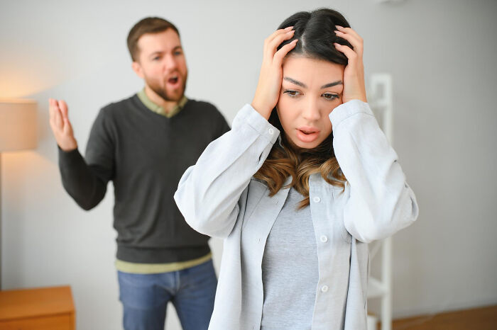 Man yelling at a woman, highlighting comments from women that made men go from planning date nights to planning their escape.