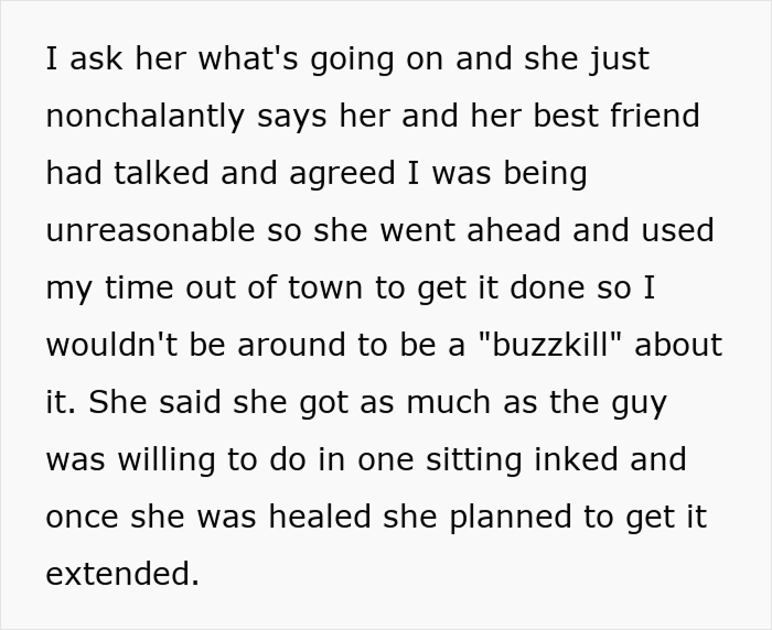 Woman gets tattoos knowing her boyfriend would leave, then acts shocked when he actually does. Woman gets tattoos knowing her boyfriend would leave, then acts shocked when he actually does.