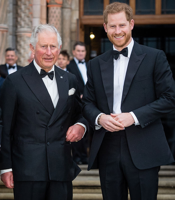 King Charles and Prince Harry in formal wear, amidst discussions regarding Harry and Meghan's UK move. King Charles and Prince Harry in formal wear, amidst discussions regarding Harry and Meghan's UK move.