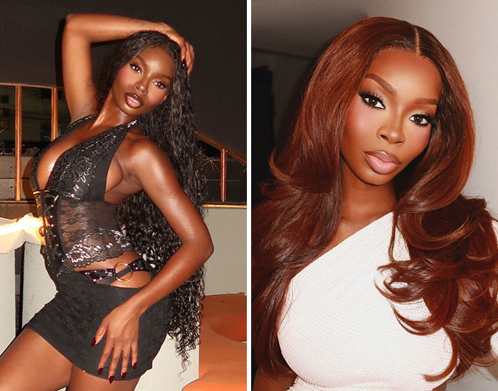 Image of two famous women, one in a black mini-dress and the other in a white top, highlighting untalented people.