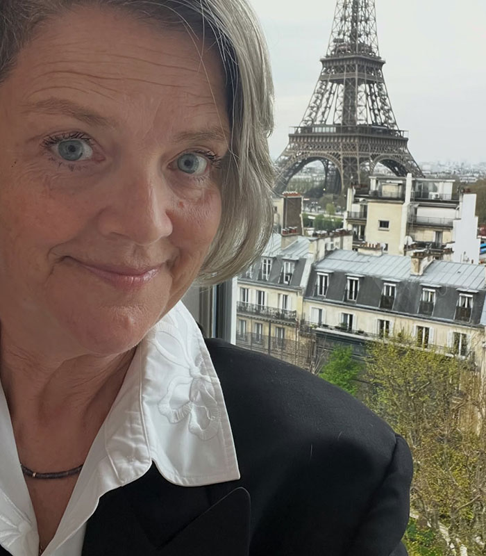 Zendaya's mom, Claire Stoermer, selfie with the Eiffel Tower, dealing with cruel comments. Zendaya's mom, Claire Stoermer, selfie with the Eiffel Tower, dealing with cruel comments.