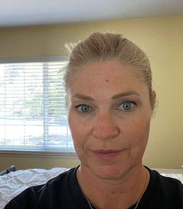 A woman, the racist Karen, arrested in San Jose, looks directly at the camera with a neutral expression. A woman, the racist Karen, arrested in San Jose, looks directly at the camera with a neutral expression.