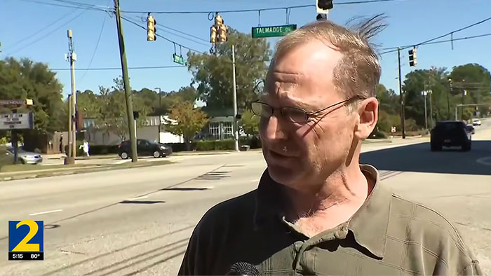 A man speaking to reporters about a UGA student who fell from a window A man speaking to reporters about a UGA student who fell from a window