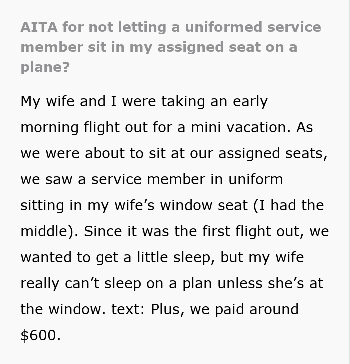 Service Member Feels Entitled To Window Seat As He's In Uniform, Acts Smug When He&rsquo;s Asked To Move