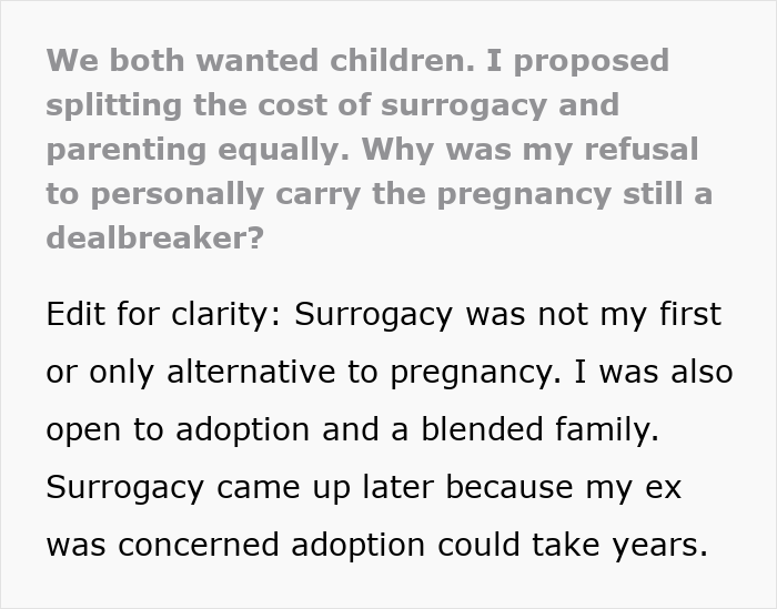 Man Can&rsquo;t Stay With Partner Who Wants Kids But Isn&rsquo;t Willing To Give Birth, She Is Appalled This Is An Issue