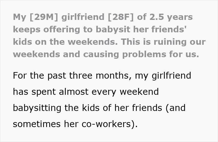 Woman Babysits On Weekends, Her Clueless BF Just Can't Figure Out Why She Keeps Ignoring Him Woman Babysits On Weekends, Her Clueless BF Just Can't Figure Out Why She Keeps Ignoring Him