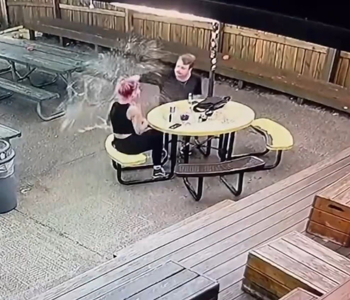 Footage showing a brutal reaction from a man after a woman rejects him on their second date. Footage showing a brutal reaction from a man after a woman rejects him on their second date.