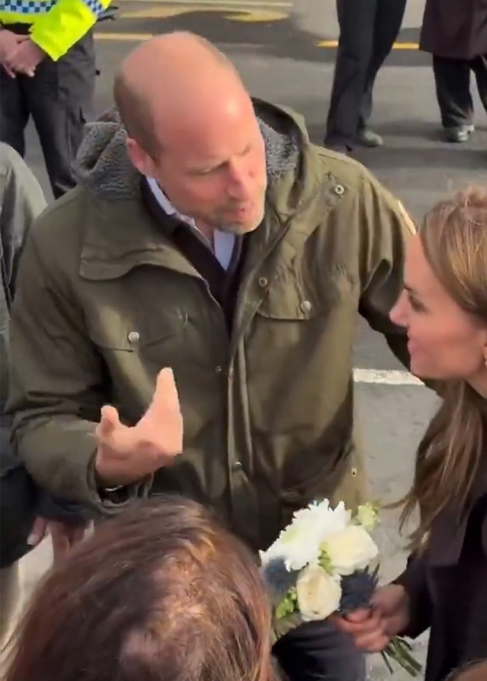 Prince William speaking to Kate Middleton in a video that caught his public behavior towards her.