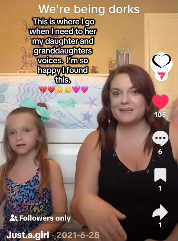 Screenshot of a mom and young daughter in a video with text overlay, discussing new details in the Las Vegas hotel case. Screenshot of a mom and young daughter in a video with text overlay, discussing new details in the Las Vegas hotel case.