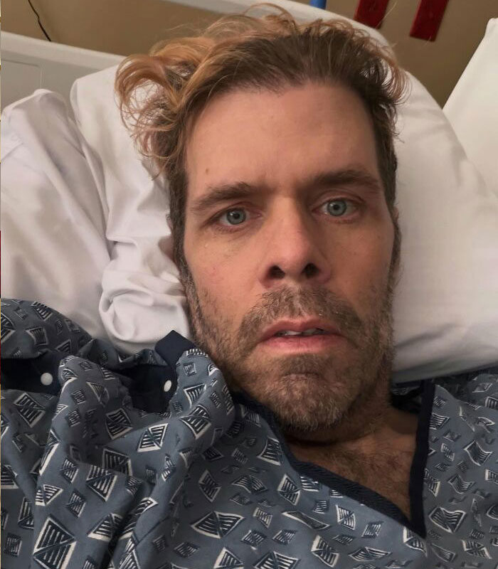 Perez Hilton in a hospital bed, his confession raising fresh concerns. Perez Hilton in a hospital bed, his confession raising fresh concerns.