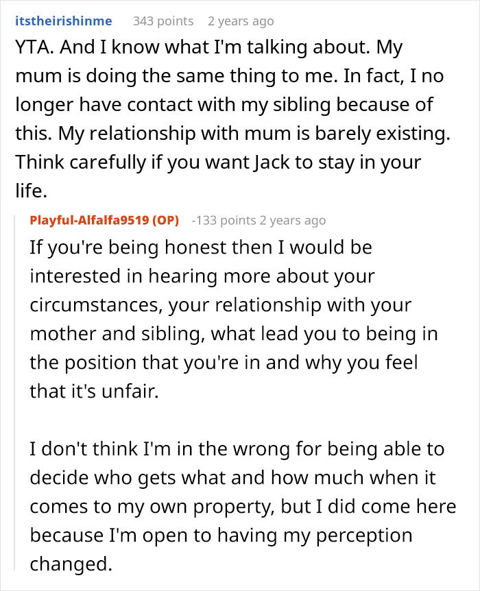 A social media comment advising a mother on her relationship with her successful son and brother's inheritance. A social media comment advising a mother on her relationship with her successful son and brother's inheritance.
