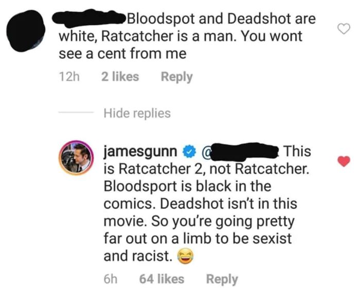Comic book character Bloodsport's race corrected in online comment thread