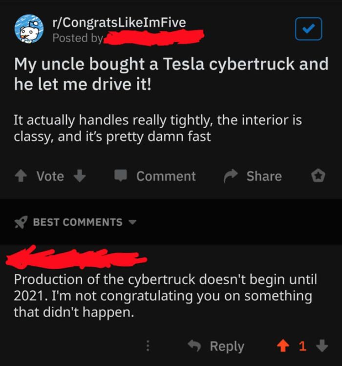 Reddit user falsely claims to drive Tesla Cybertruck before production starts