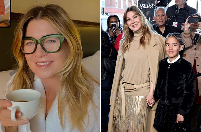 Ellen Pompeo, among celebrity women who chose to have babies via surrogate, posing with her daughter.
