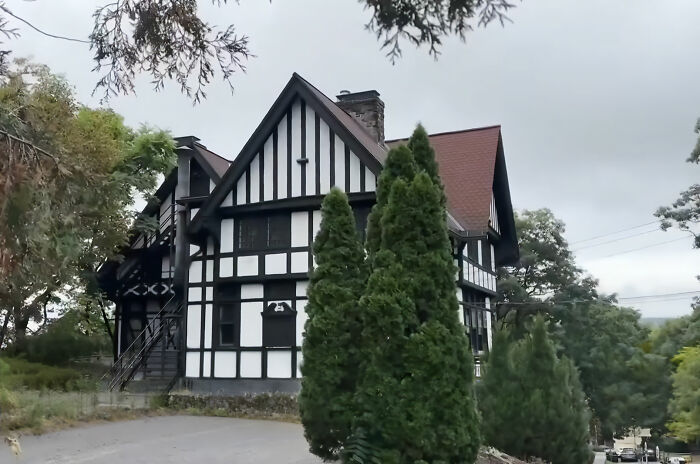 Black and white Tudor-style house linked to the Cornell 7 group chat investigation. Black and white Tudor-style house linked to the Cornell 7 group chat investigation.
