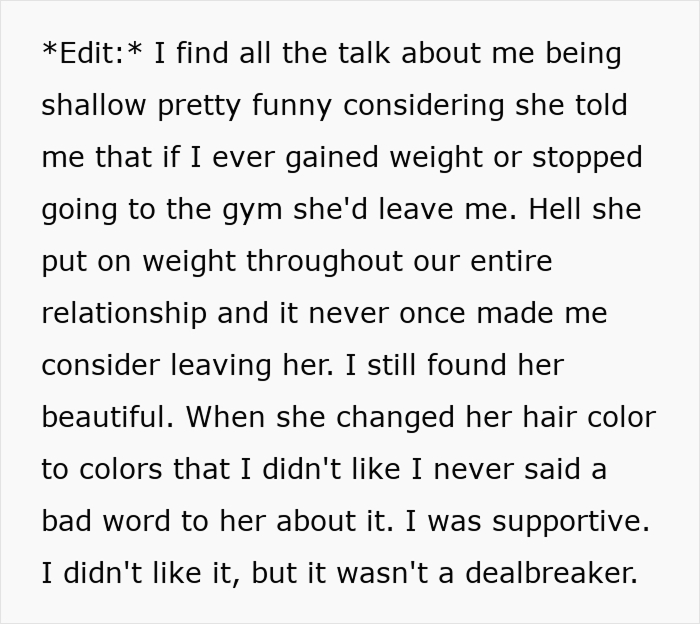 Screenshot of text about a woman getting tattoos and her boyfriend leaving, discussing body shaming. Screenshot of text about a woman getting tattoos and her boyfriend leaving, discussing body shaming.