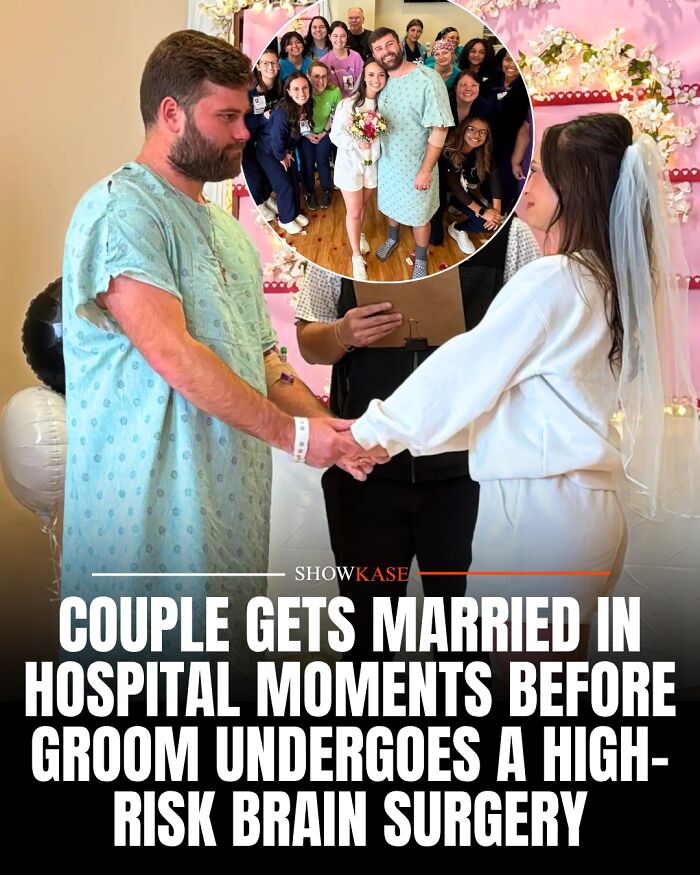 A couple gets married in a hospital before a brain surgery, representing wholesome stories.