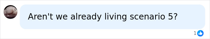 Comment questioning if current times reflect AI scenario 5