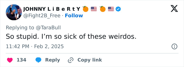 Tweet expressing frustration towards weirdos related to Bianca Censori