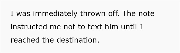 Text explaining instructions given on a first date Text explaining instructions given on a first date