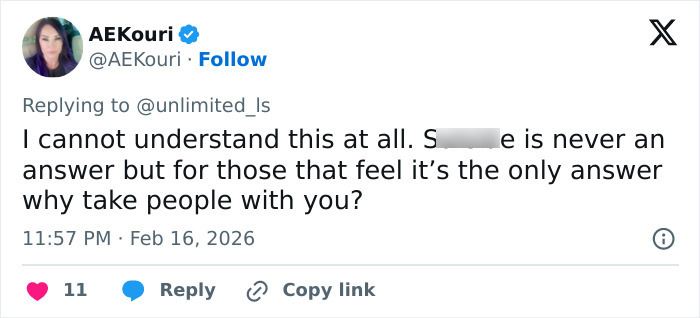 A tweet by AEKouri discussing disturbing details of a mom who ended her daughter's life in a Las Vegas hotel. A tweet by AEKouri discussing disturbing details of a mom who ended her daughter's life in a Las Vegas hotel.