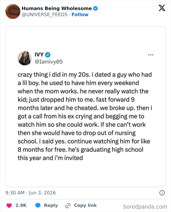 Woman shares story of caring for her ex's son for months, celebrating his high school graduation