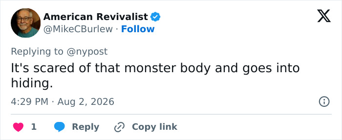 Tweet response discussing the gym phenomenon with humor about a body going into hiding.