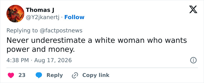 A social media tweet criticizing Trump aide Natalie Harp