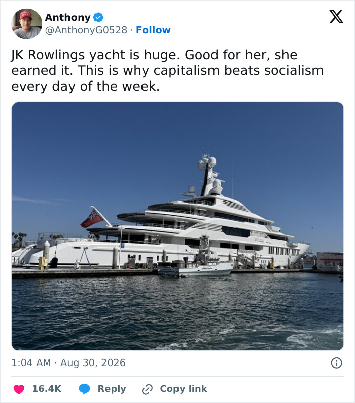 J.K. Rowling Allegedly Forced To Cover Her $150M Yacht's Name In LA Amid Fears It Could Attract Protesters J.K. Rowling Allegedly Forced To Cover Her $150M Yacht's Name In LA Amid Fears It Could Attract Protesters