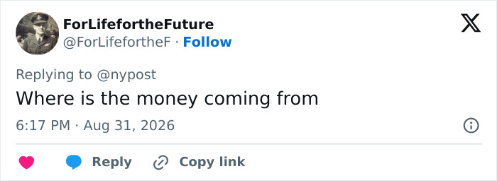 A tweet from ForLifefortheFuture questioning the source of money for Meghan Markle's wild demands for a new UK home. A tweet from ForLifefortheFuture questioning the source of money for Meghan Markle's wild demands for a new UK home.