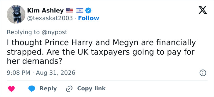 Netizens slam Meghan Markle, with a tweet questioning UK taxpayers paying for her demands for a new UK home. Netizens slam Meghan Markle, with a tweet questioning UK taxpayers paying for her demands for a new UK home.