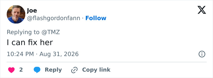 Screenshot of a tweet from Joe making a comment in response to a Hollywood actress's meltdown. Screenshot of a tweet from Joe making a comment in response to a Hollywood actress's meltdown.