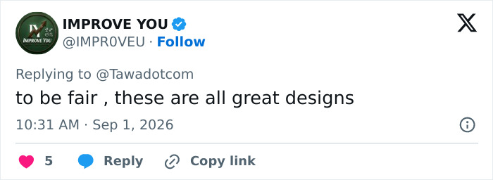 A social media comment from IMPROVE YOU saying, to be fair, these are all great designs, discussing amazing gadgets designed by women. A social media comment from IMPROVE YOU saying, to be fair, these are all great designs, discussing amazing gadgets designed by women.