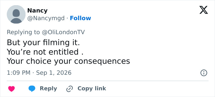 Screenshot of a tweet from Nancy about Trans Woman leaving Japanese restaurant without paying.