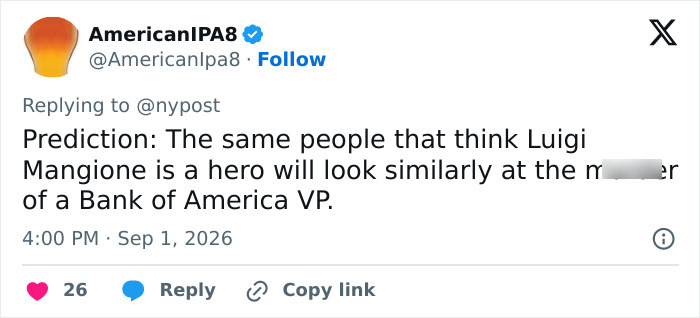 A tweet about the Times Square victim, a Bank of America VP, and the attacker's confrontation with cops. A tweet about the Times Square victim, a Bank of America VP, and the attacker's confrontation with cops.
