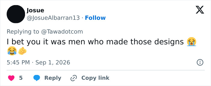 A social media comment speculating that men designed amazing gadgets, not women, going viral. A social media comment speculating that men designed amazing gadgets, not women, going viral.