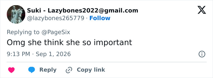 A social media comment about Meghan, relating to the tension from Harry and Meghan's UK return. A social media comment about Meghan, relating to the tension from Harry and Meghan's UK return.